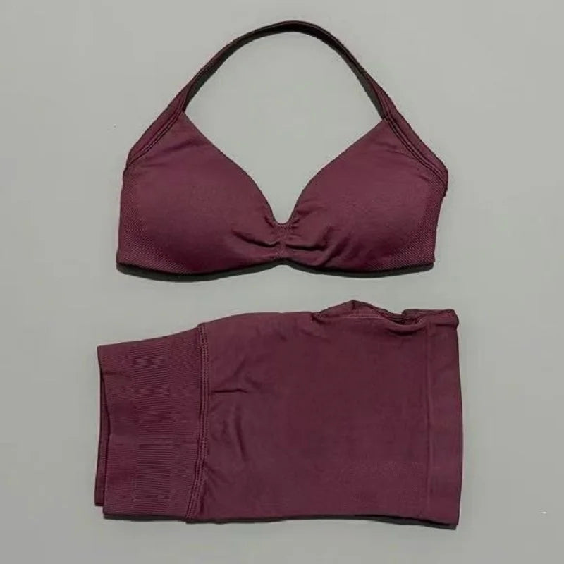 Strappy Sports Bra & Shorts Set