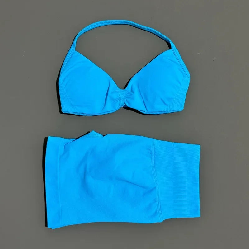 Strappy Sports Bra & Shorts Set