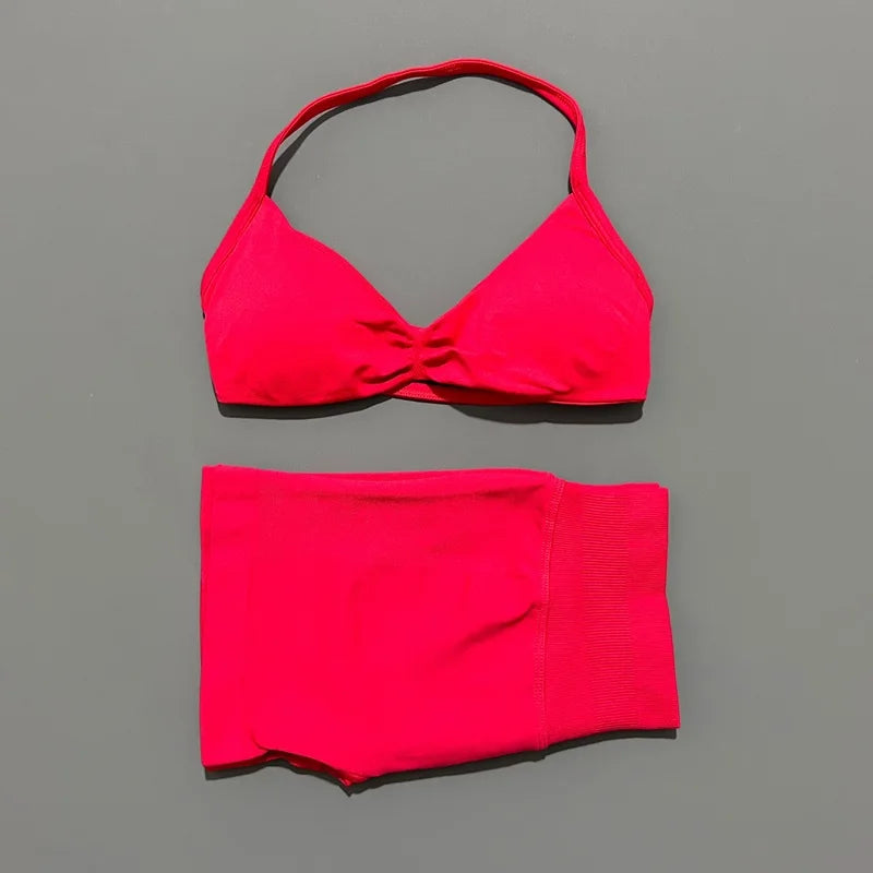 Strappy Sports Bra & Shorts Set