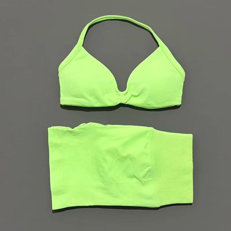 Strappy Sports Bra & Shorts Set