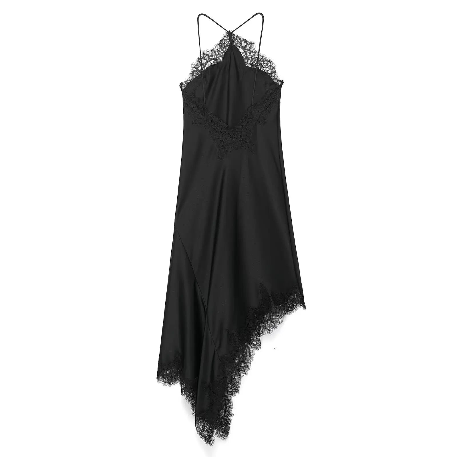Lace Detail Satin Dress