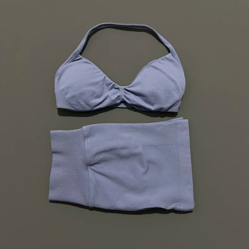 Strappy Sports Bra & Shorts Set