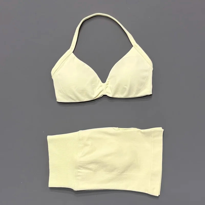 Strappy Sports Bra & Shorts Set