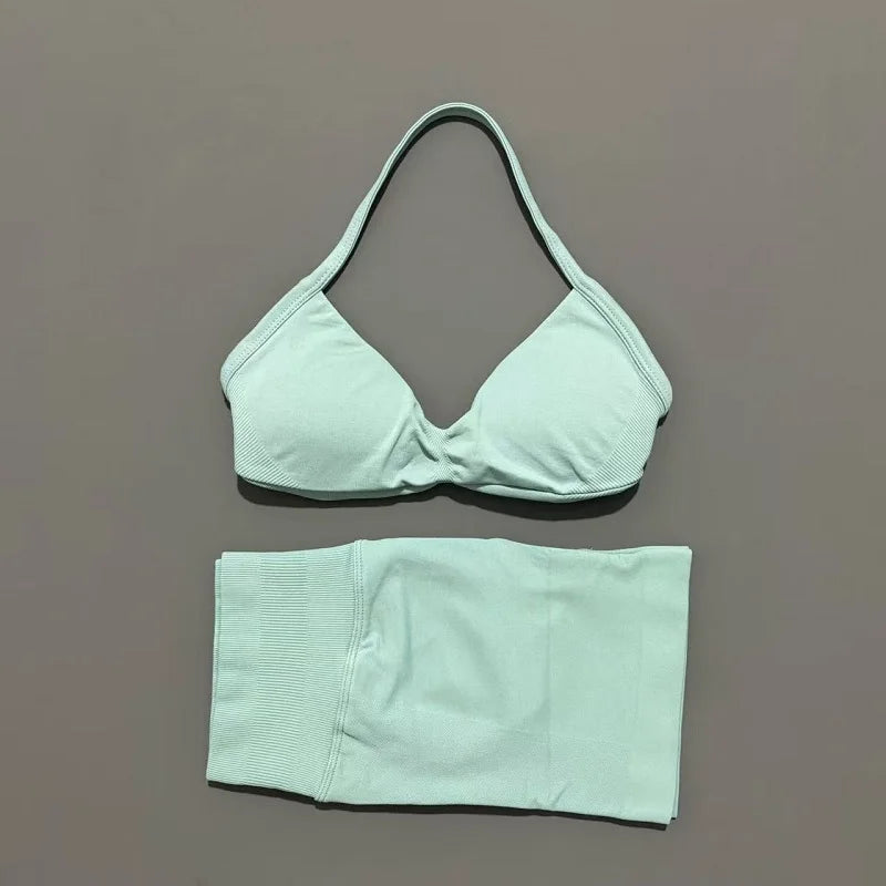 Strappy Sports Bra & Shorts Set