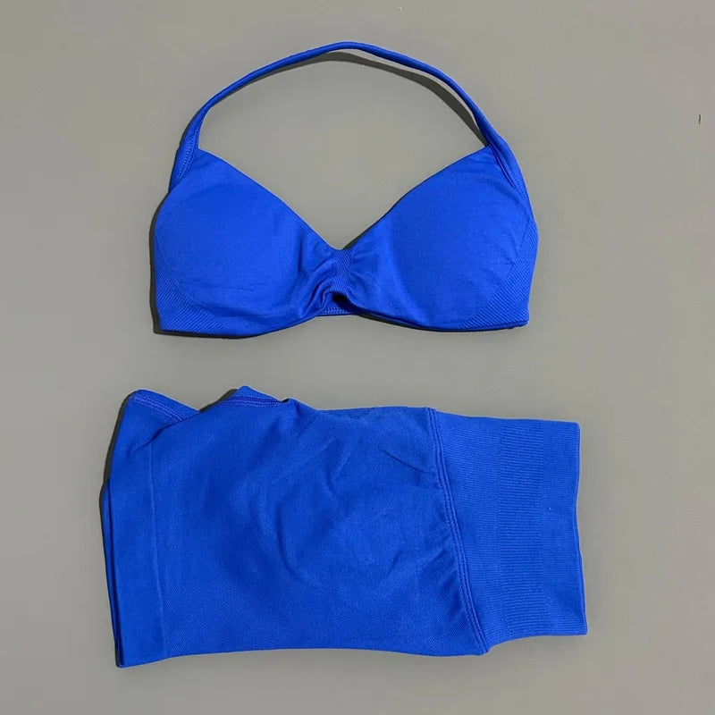 Strappy Sports Bra & Shorts Set