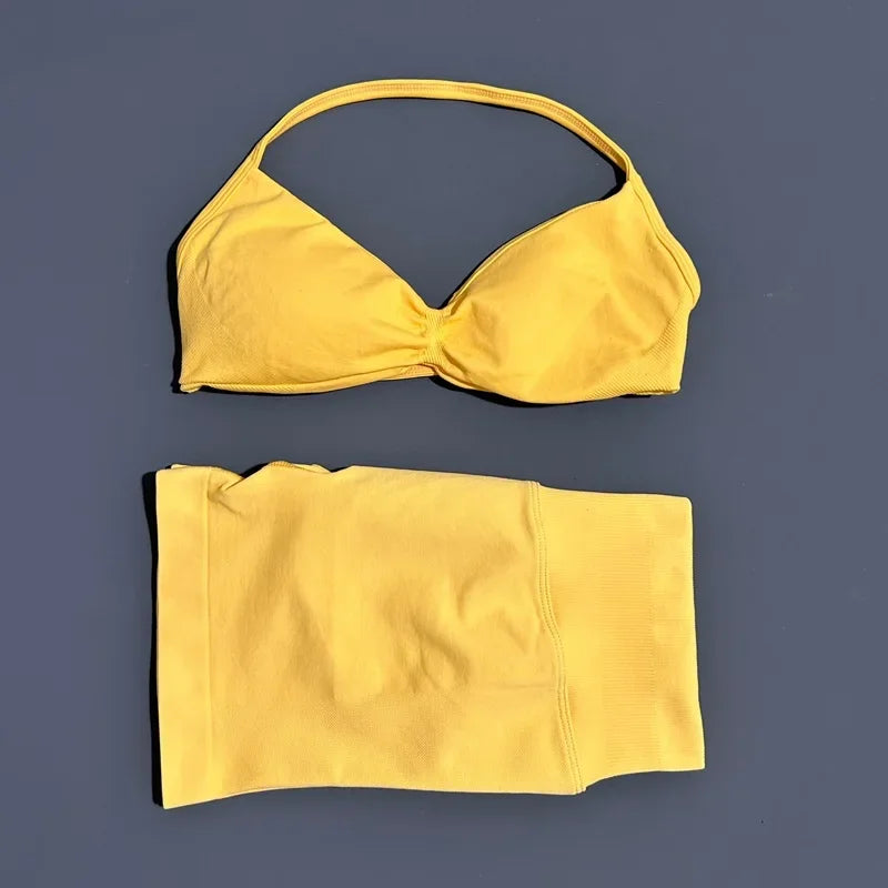 Strappy Sports Bra & Shorts Set