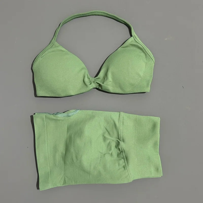 Strappy Sports Bra & Shorts Set