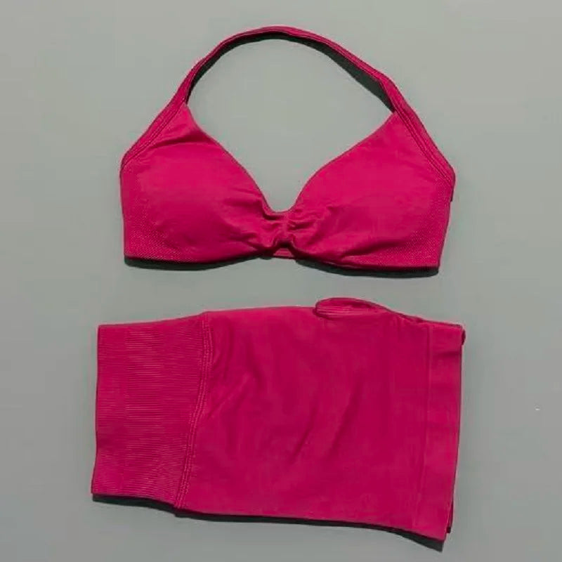 Strappy Sports Bra & Shorts Set