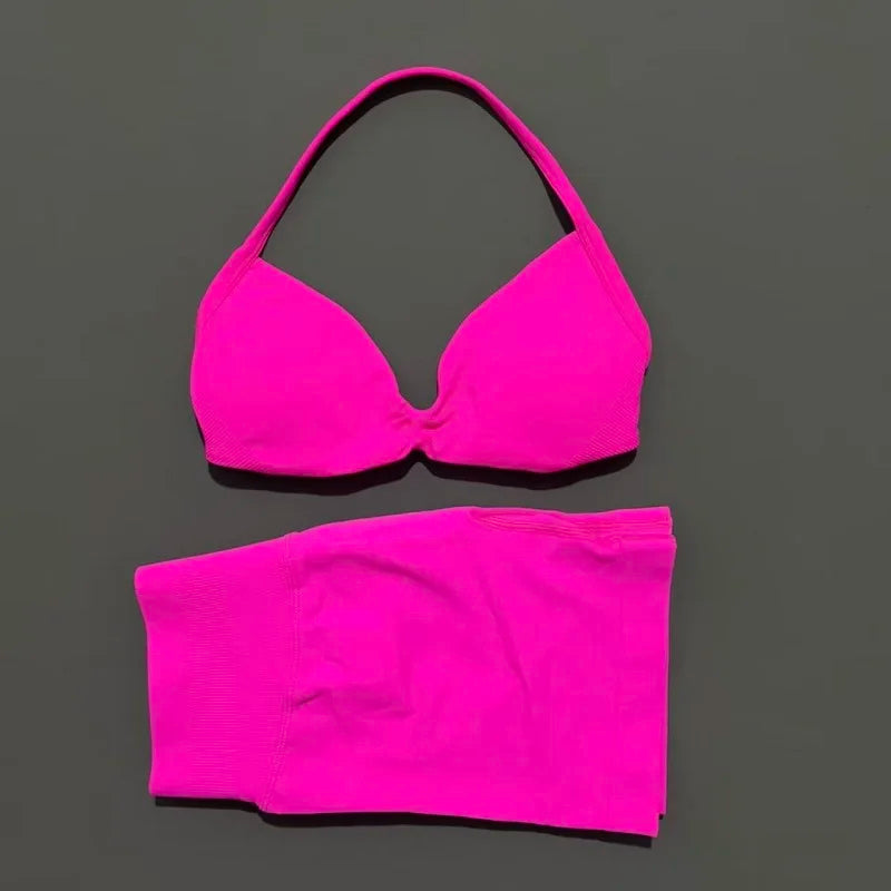 Strappy Sports Bra & Shorts Set