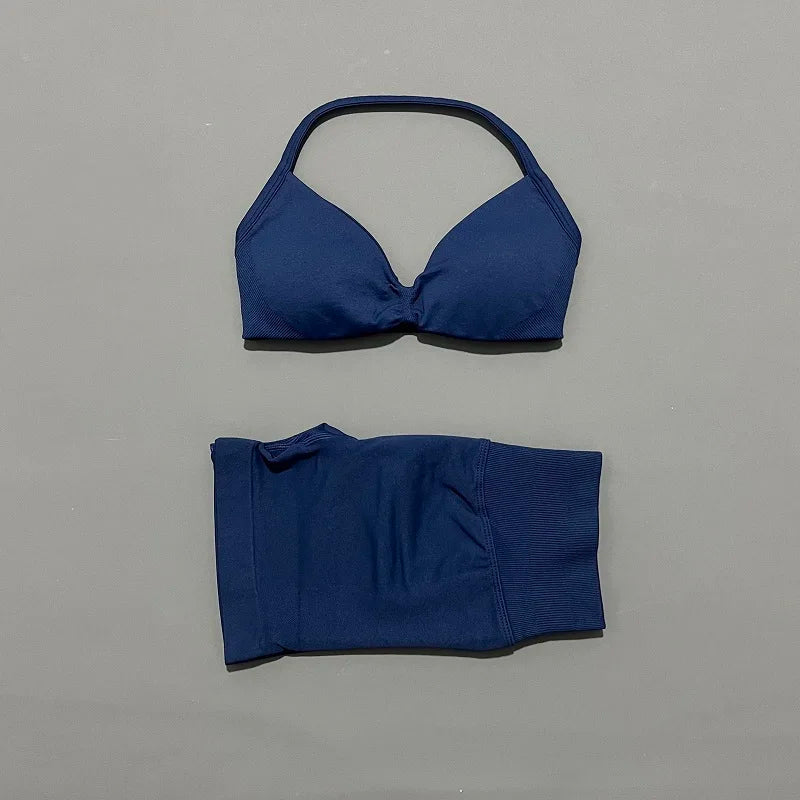Strappy Sports Bra & Shorts Set