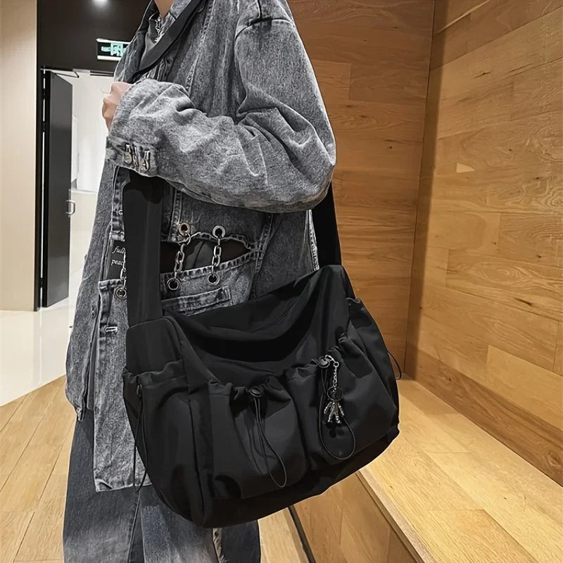 Elegant Crossbody Bag for Women – Drawstring Accent & Secure Zip Closure