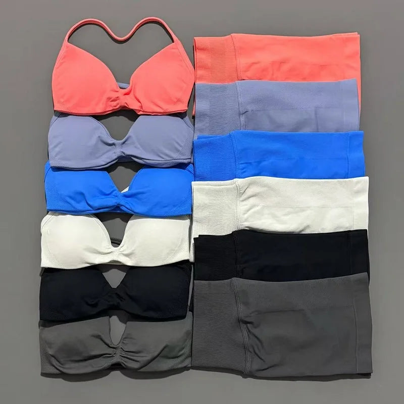 Strappy Sports Bra & Shorts Set