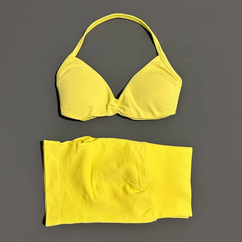 Strappy Sports Bra & Shorts Set
