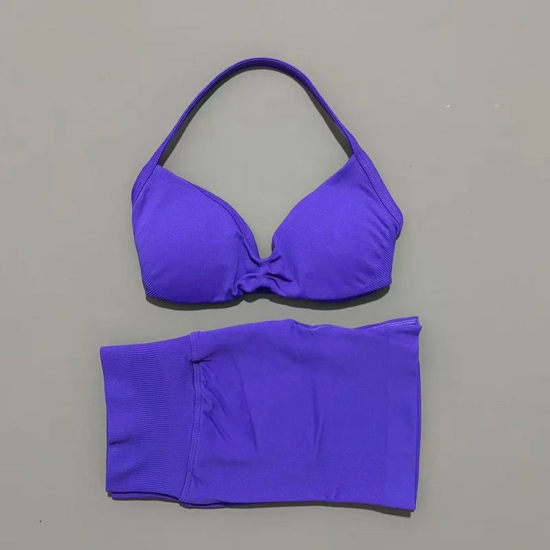 Strappy Sports Bra & Shorts Set