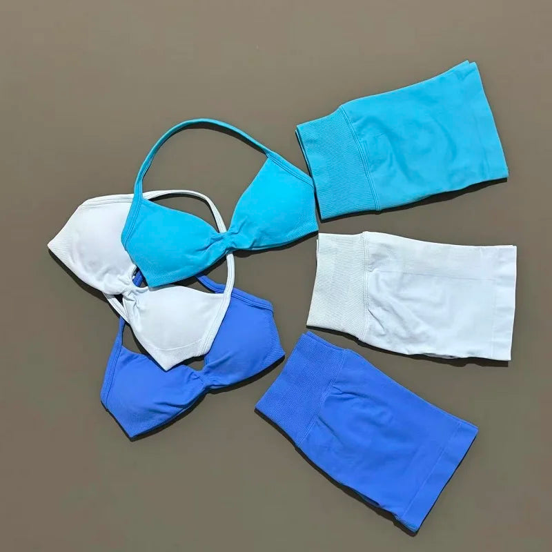 Strappy Sports Bra & Shorts Set