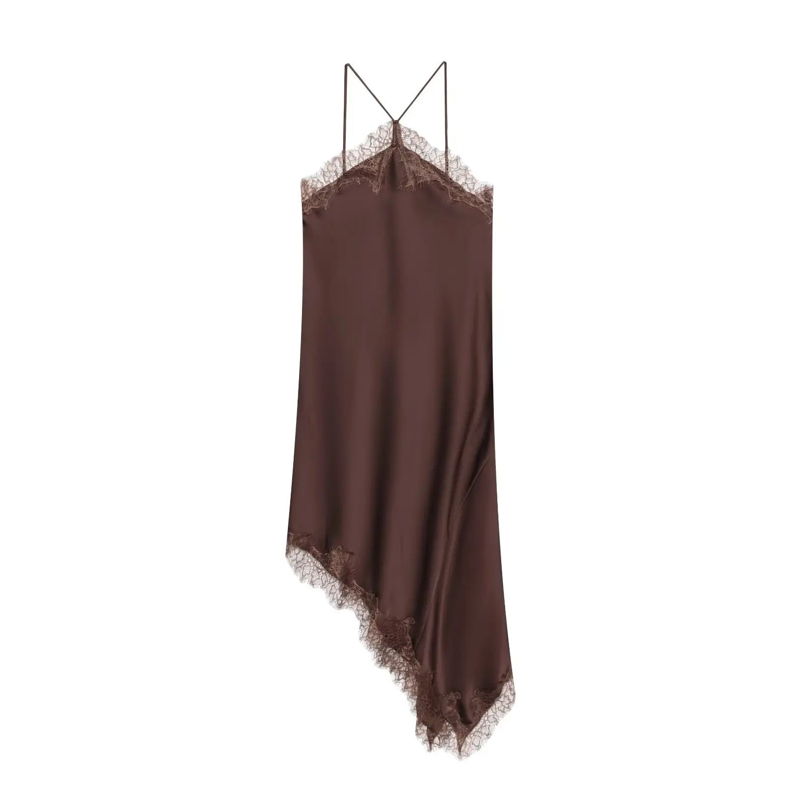 Lace Detail Satin Dress