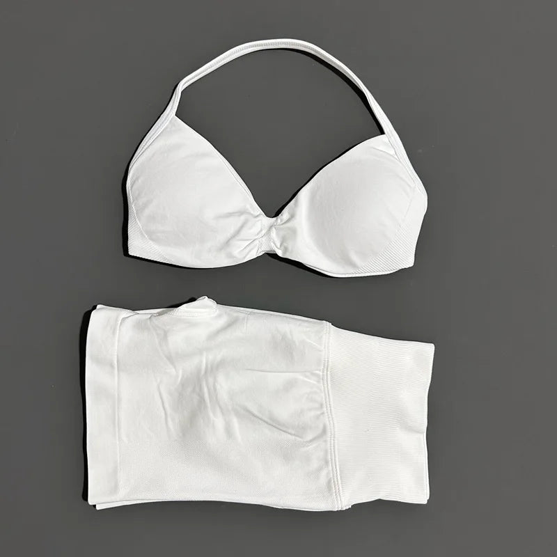 Strappy Sports Bra & Shorts Set