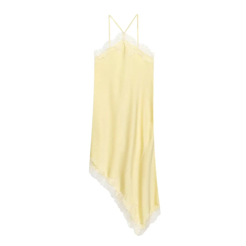 Lace Detail Satin Dress