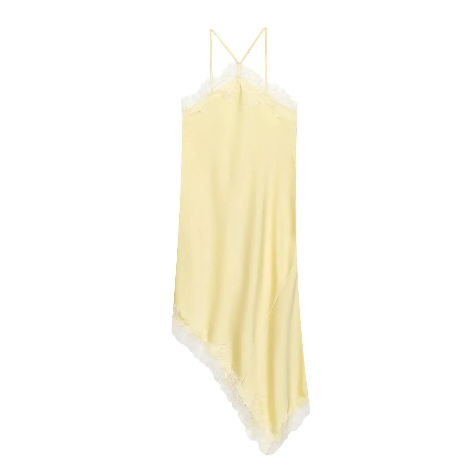 Lace Detail Satin Dress