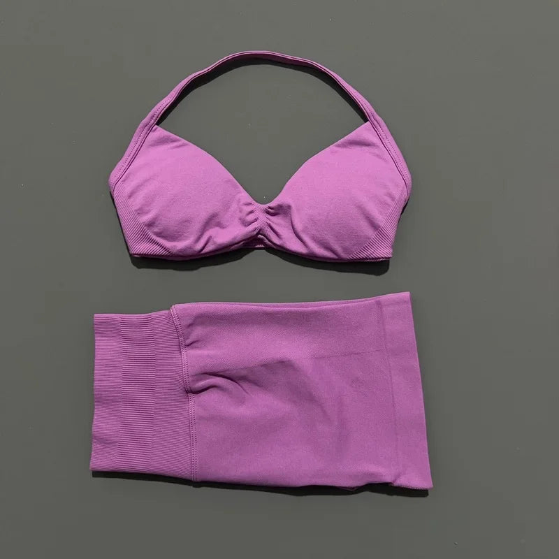 Strappy Sports Bra & Shorts Set