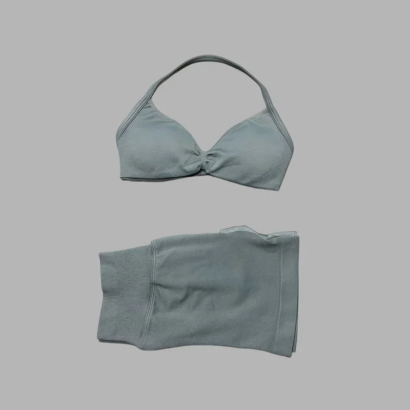 Strappy Sports Bra & Shorts Set