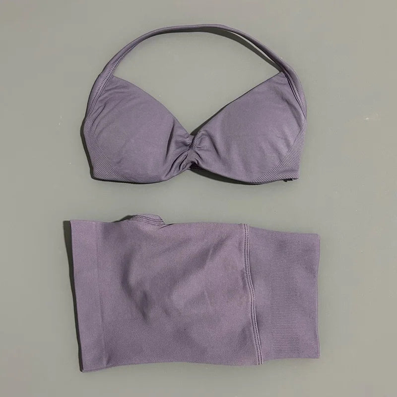 Strappy Sports Bra & Shorts Set