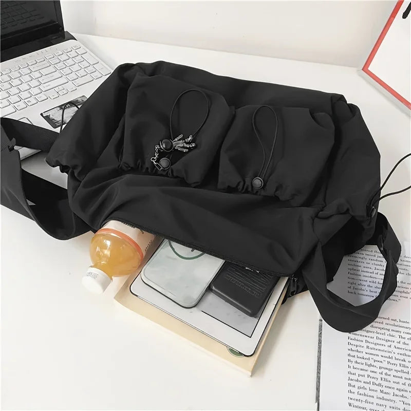 Elegant Crossbody Bag for Women – Drawstring Accent & Secure Zip Closure