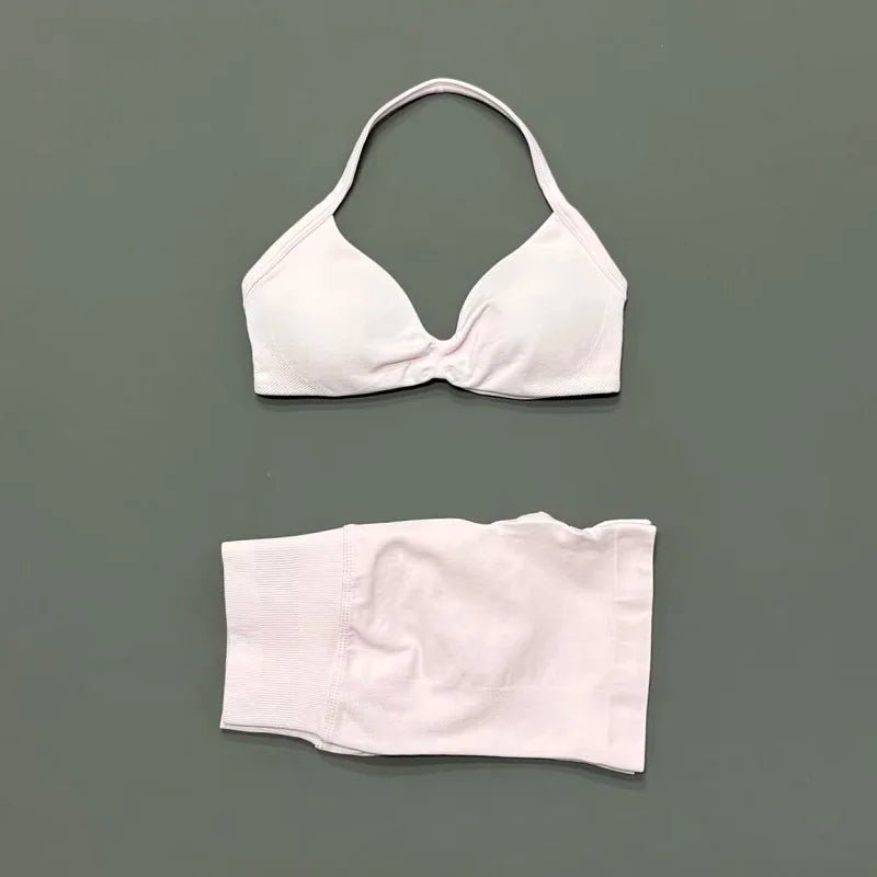 Strappy Sports Bra & Shorts Set