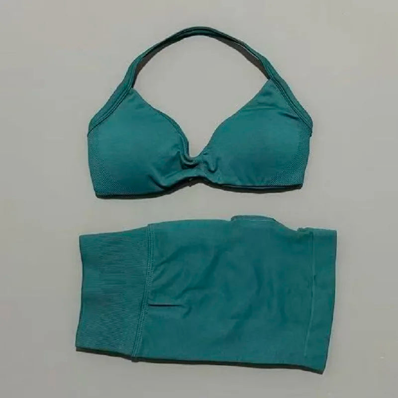 Strappy Sports Bra & Shorts Set