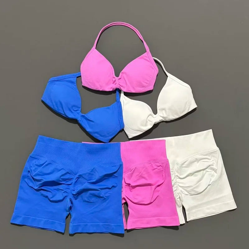Strappy Sports Bra & Shorts Set