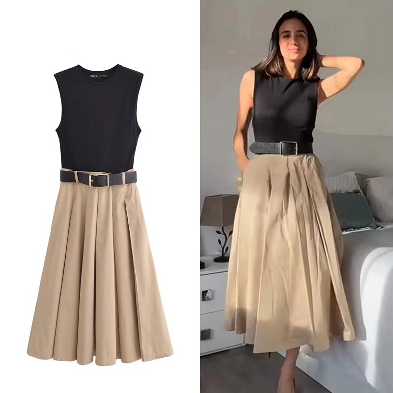 Luna Belted Midi Dress